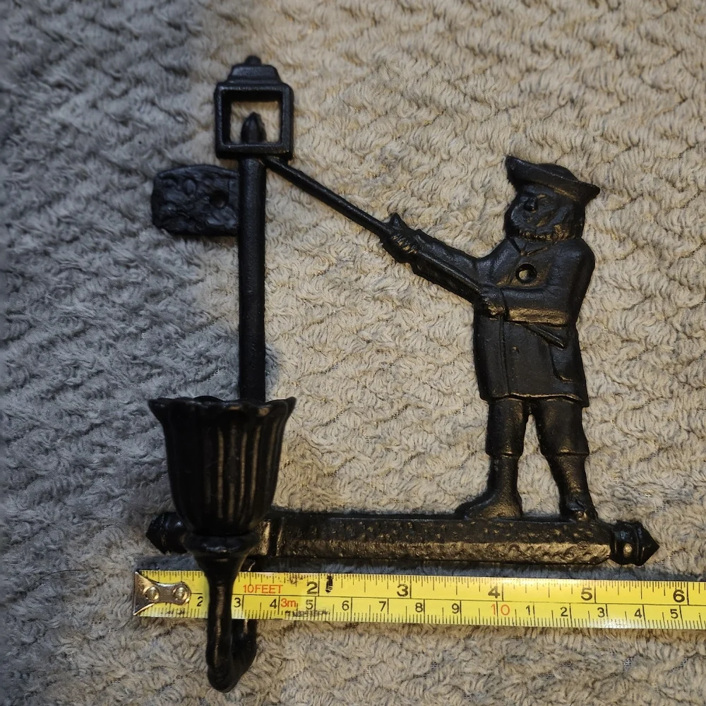 Vintage Black Cast Iron Wall Sconce
